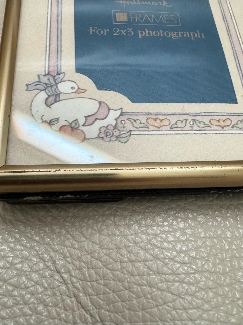 Vintage Hallmark Country Goose 2x3 Gold Metal Photo Frame